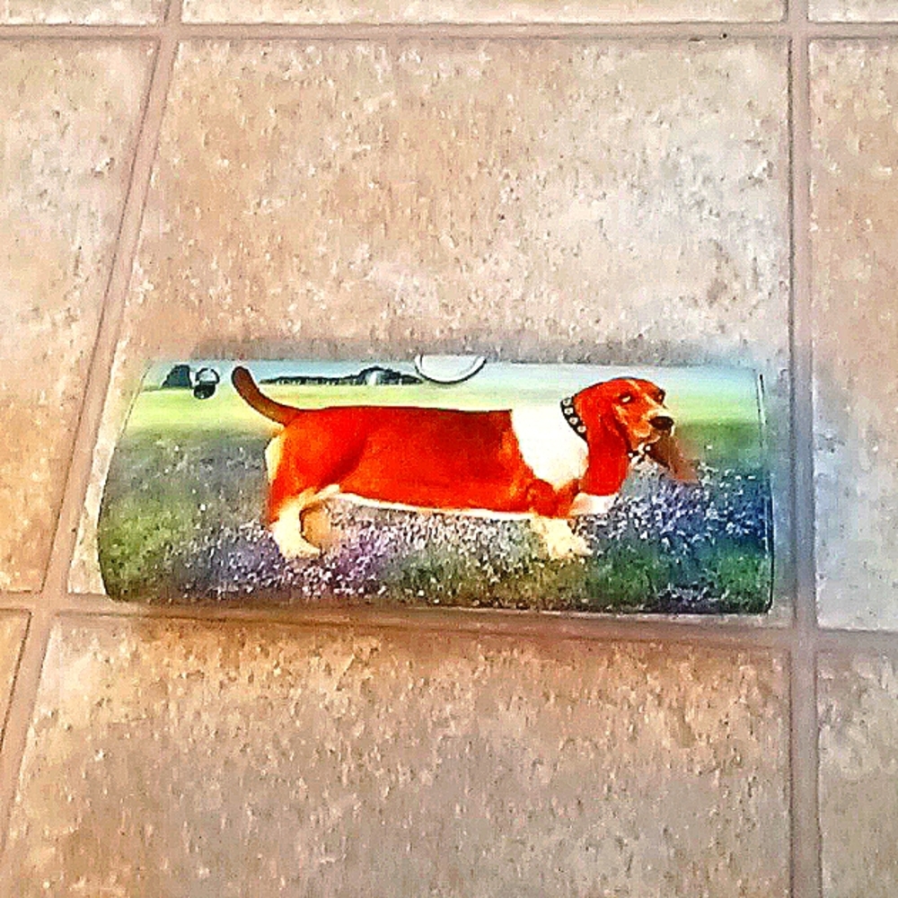 Large clutch basset hound purse NWT